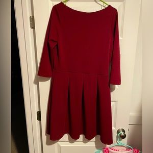 Burgundy Fit & Flare Dress